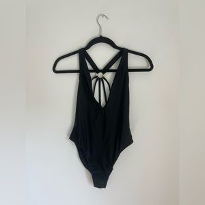 Black one piece swim suit